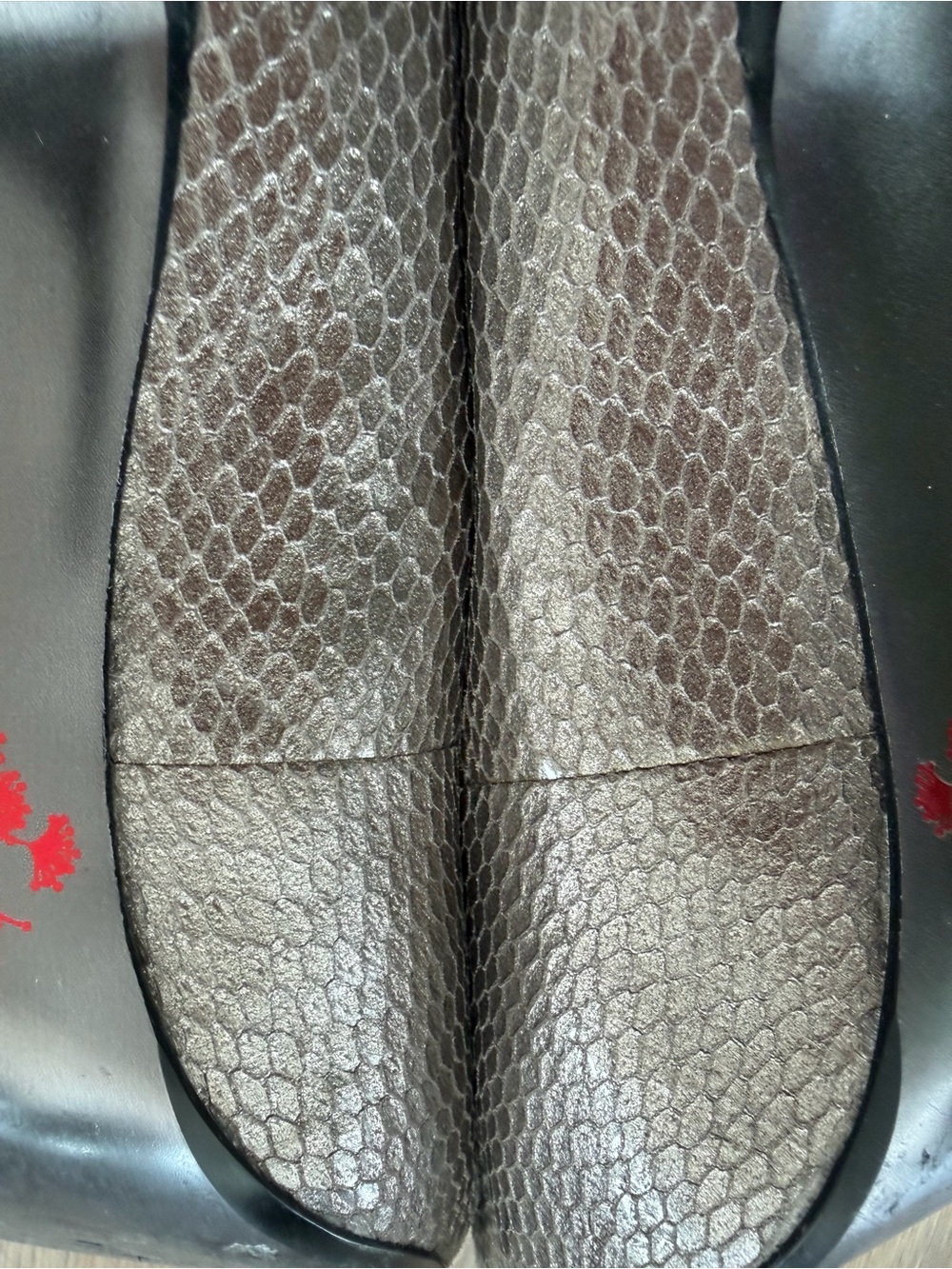 Metallic Peep-Toe High Heels in Metallic Taupe\Gray - Picture 14 of 15
